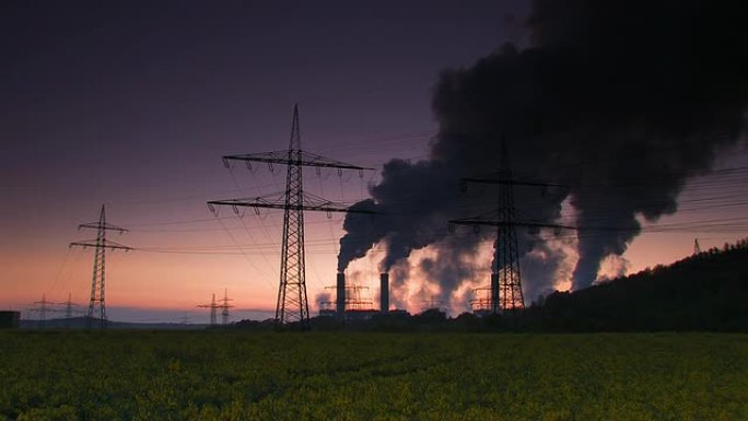 能源危机空气污染全球变暖烟囱冷却塔