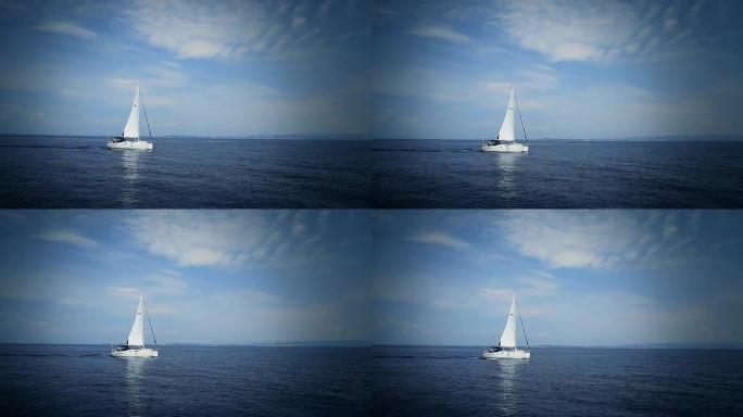 高清：追踪帆船海上追踪帆船大气海洋