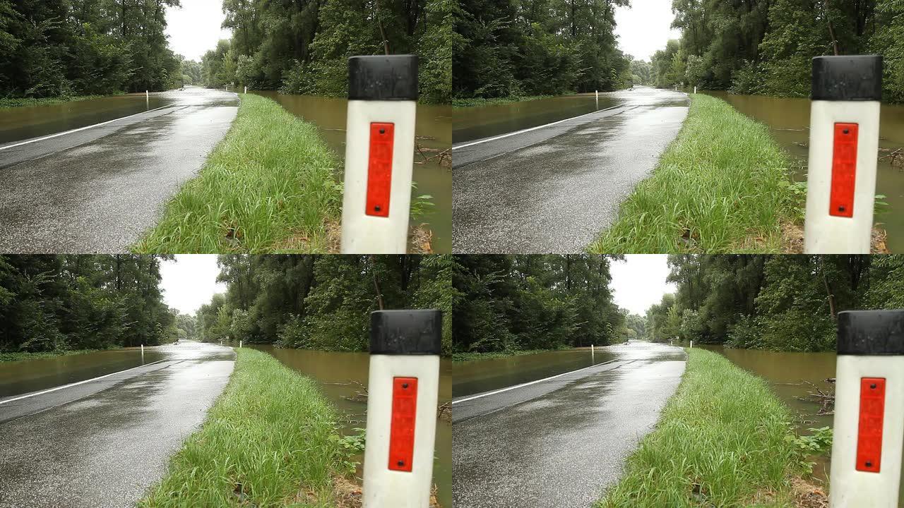 WS DS被洪水淹没的乡村公路