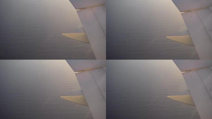 飞行过程中从飞机窗口看到海洋