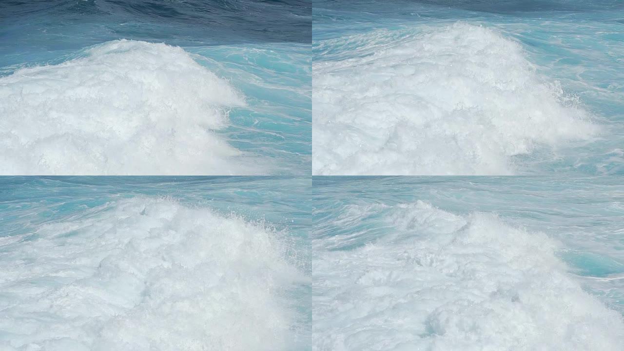 海浪破碎和撞击惊涛骇浪大海海水