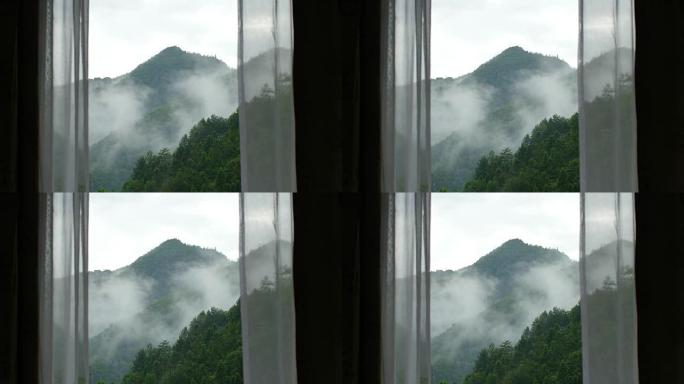 打开窗帘的山景打开窗帘的山景云海