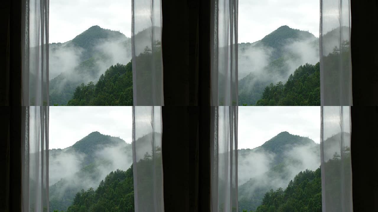 打开窗帘的山景打开窗帘的山景云海