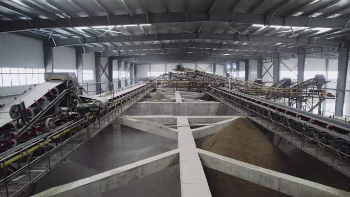 沙石生产 砂石厂 水泥生产厂 沙子传送带