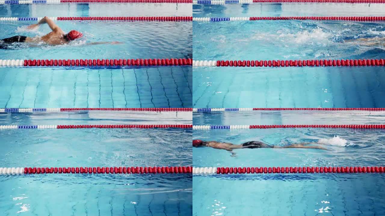水中运动员水中运动员游泳
