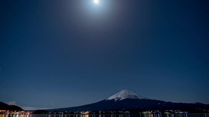 富士满月富士山美景视频素材