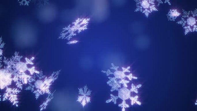 圣诞雪花背景蓝环雪花飘飘冬季雪雪绒花