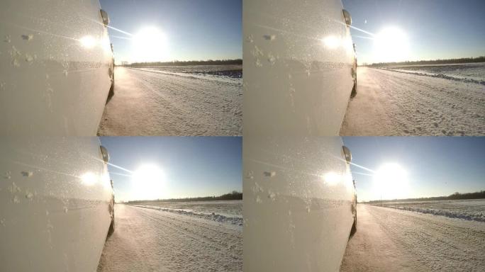 雪地驾驶POV视频素材