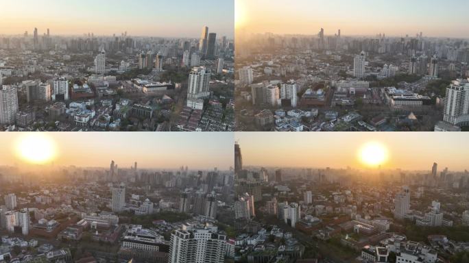 5K原素材-航拍上海徐汇区城市景观