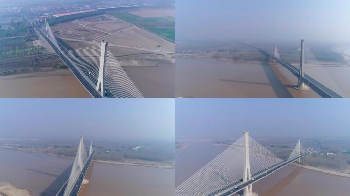 4K济南黄河大桥素材