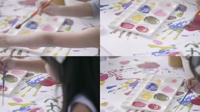 儿童用手指绘画