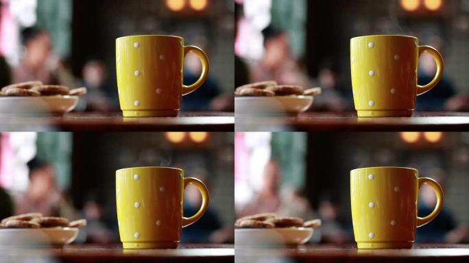 咖啡休息时间水杯静态实拍热水杯