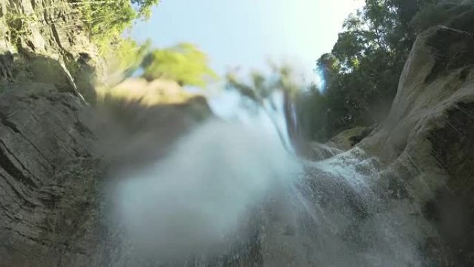 从瀑布下面看瀑布下面看