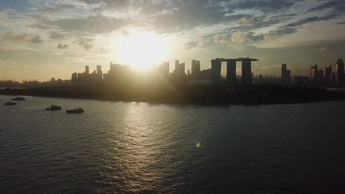 黄昏时新加坡的天际线