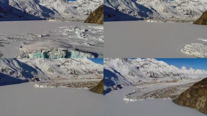西藏冰川的鸟瞰图西藏冰川雪山