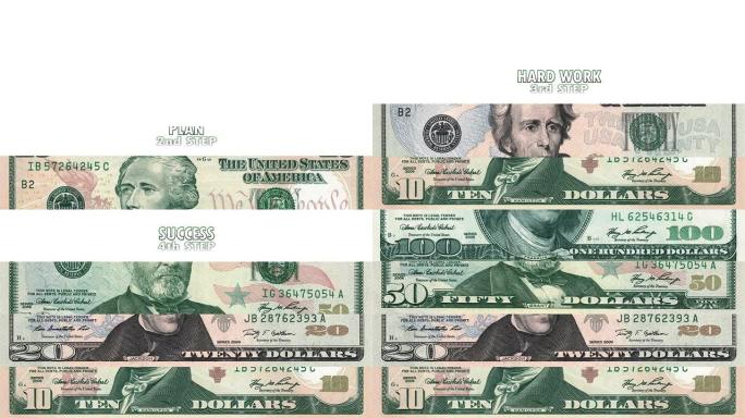 高清: 带有动画美元钞票的背景