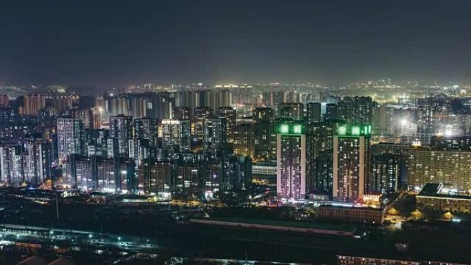 T/L WS HA TD城市住宅区夜间/北京，中国