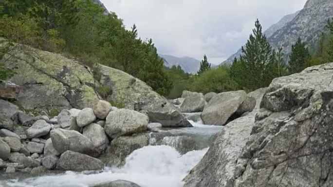西班牙加泰罗尼亚比利牛斯山脉国家公园的一条山溪景观