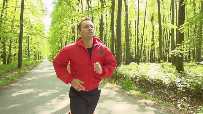 高清超级慢动作: 在森林里奔跑的人