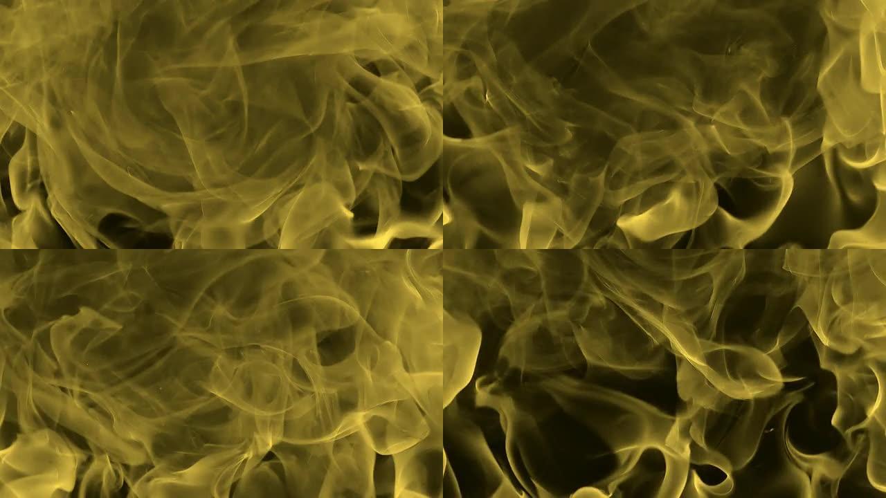 HD慢速运动：抽象的黄色火焰