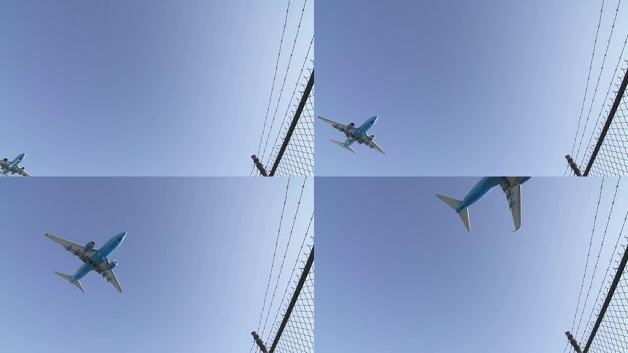 飞机在下降时飞越摄像机，为最后进近做准备