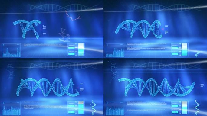 在蓝色屏幕上构建DNA。