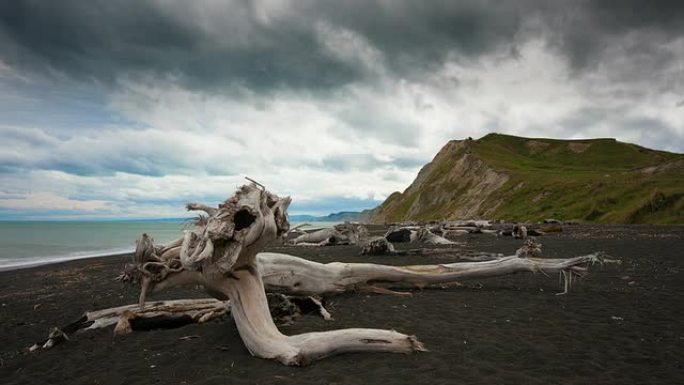 时差：海上风暴云层延时自然景色