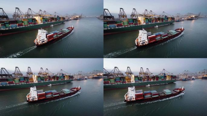 集装箱船离港集装箱游轮集装箱货船上海货船