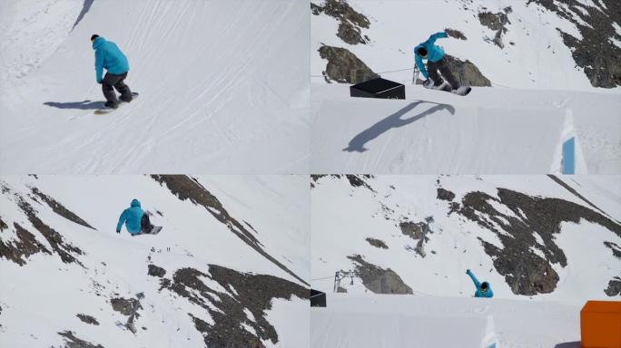 滑雪运动员表演技巧