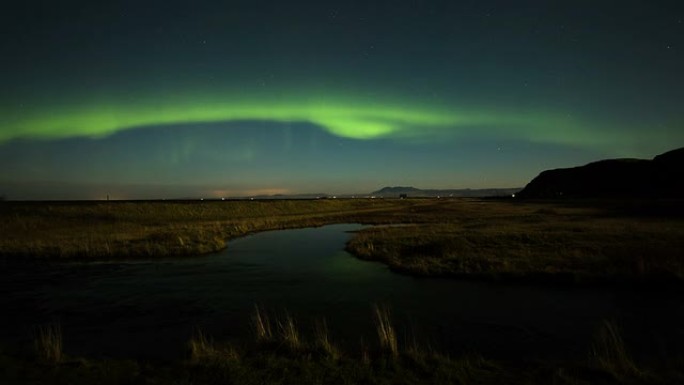 冰岛北极光的时间推移