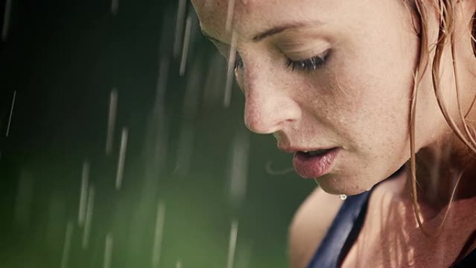 女人站在夏雨里女人站在夏雨里