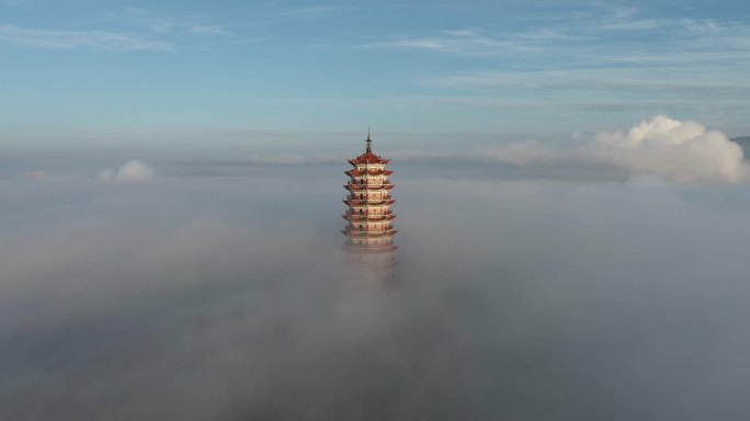 4K 航拍 鼓楼 大好河山 风景 福塔