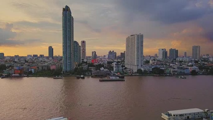 曼谷湄南河航拍航拍曼谷曼谷风光曼谷地标