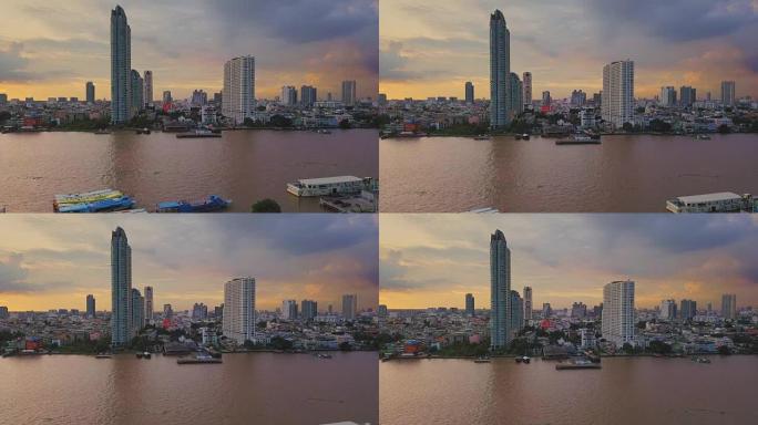 曼谷湄南河航拍航拍曼谷曼谷风光曼谷地标