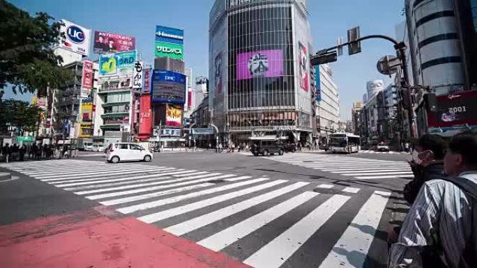 涩谷路口行人过街繁华商圈都市生活城市中心