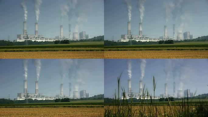 起重机下降：排放全球变暖烟囱污染废气排放