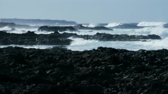 崎岖不平的海岸生态海域流体浪花海浪