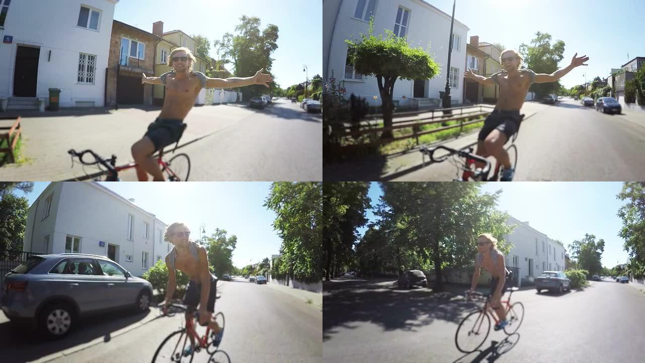 城市自行车。激情年轻自由