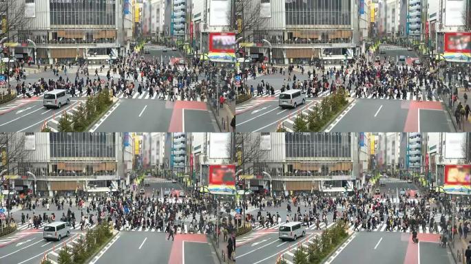 穿越涩谷4K的人。