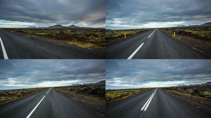 冰岛POV行驶道路