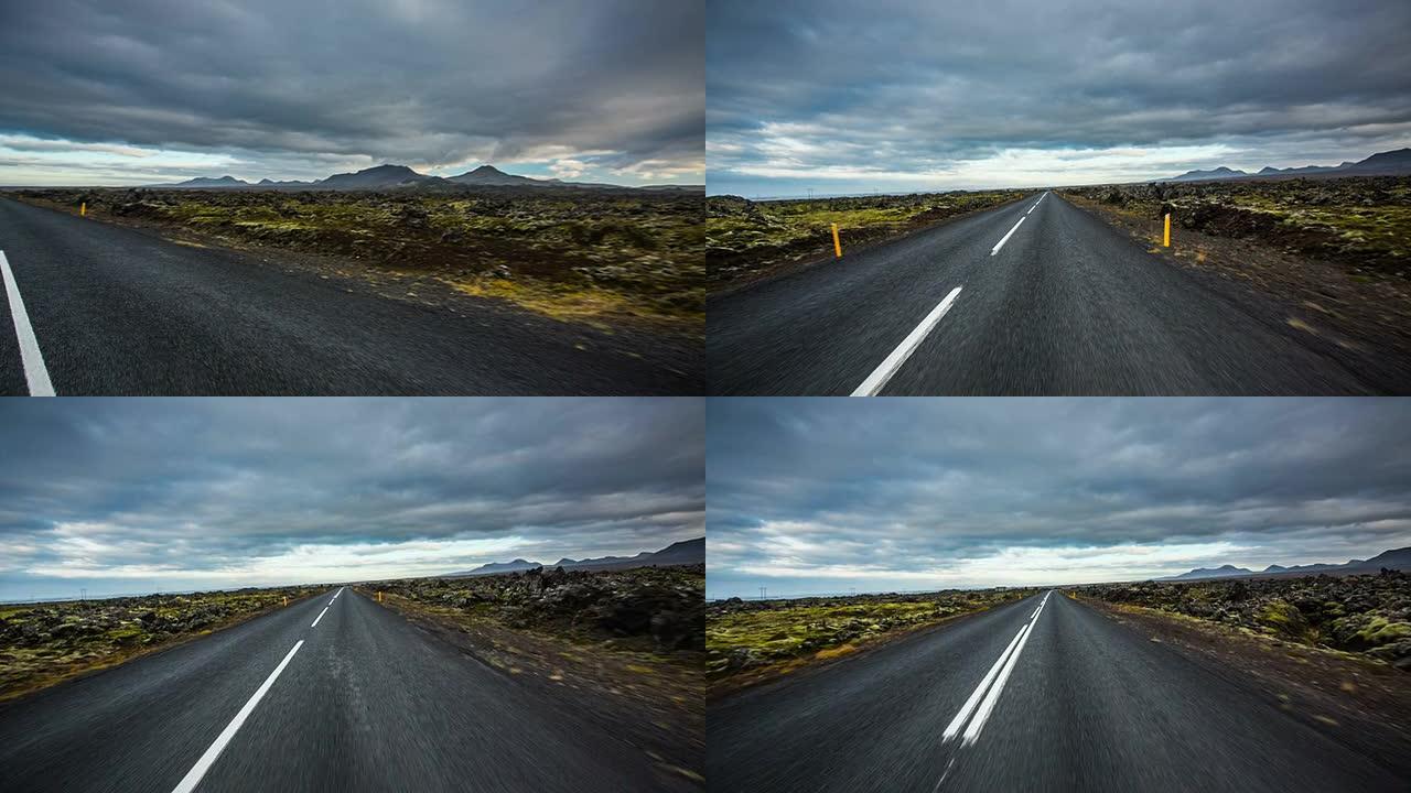 冰岛POV行驶道路