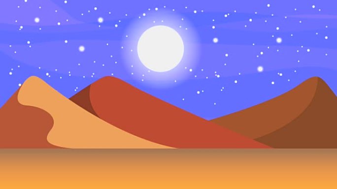 风景沙漠沙丘月光星星明亮