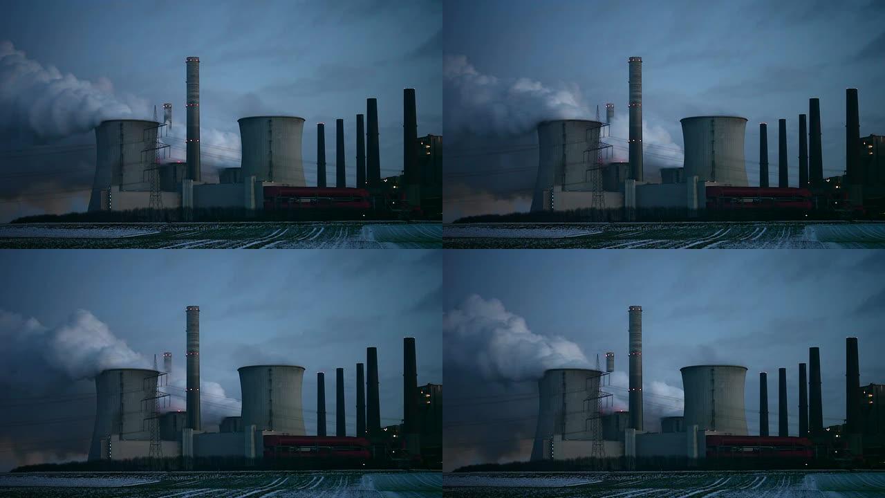 二氧化碳排放工厂烟囱