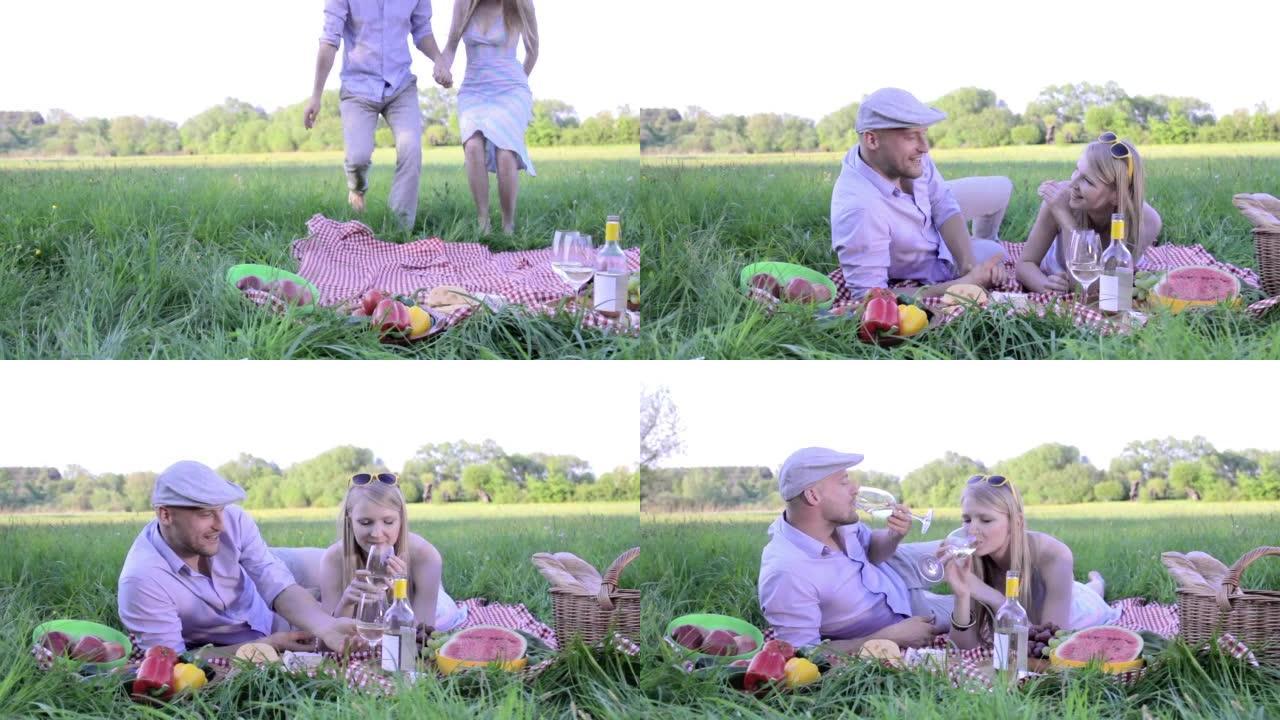 野餐时的幸福情侣野餐时的幸福情侣外国人手
