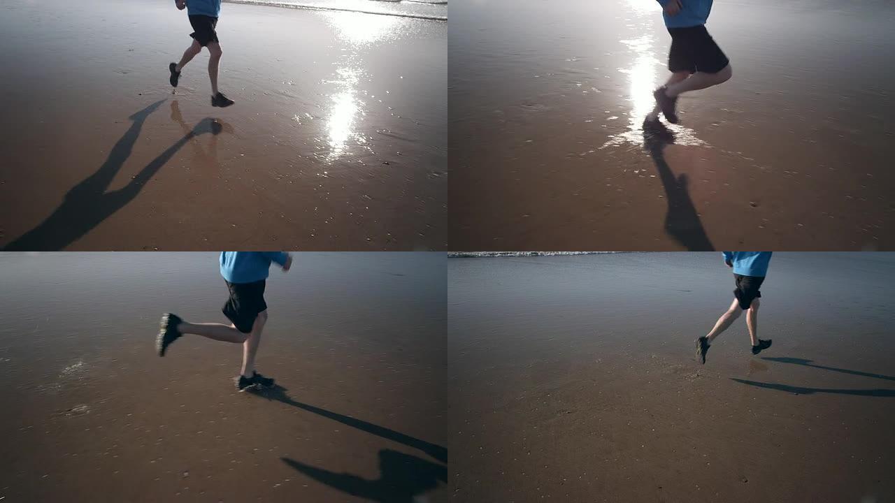 在海滩上慢跑在海滩上慢跑