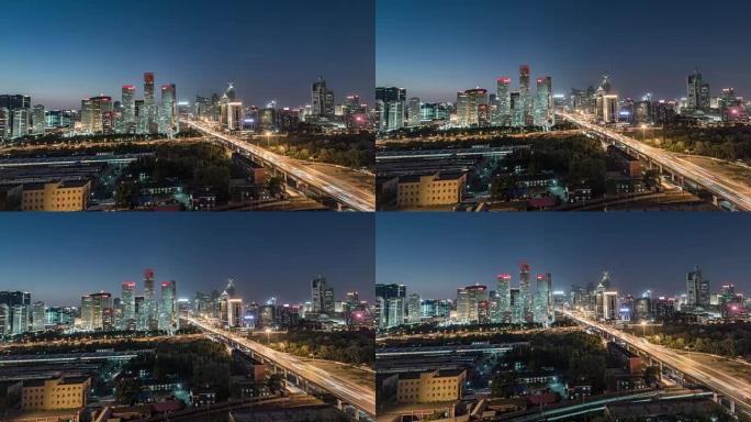 时间流逝-北京中央商务区，夜晚 (WS HA Panning)
