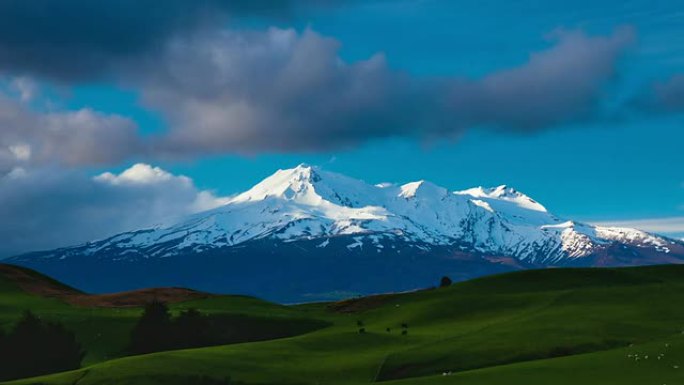 时差：鲁阿佩胡山鲁阿佩胡山雪山