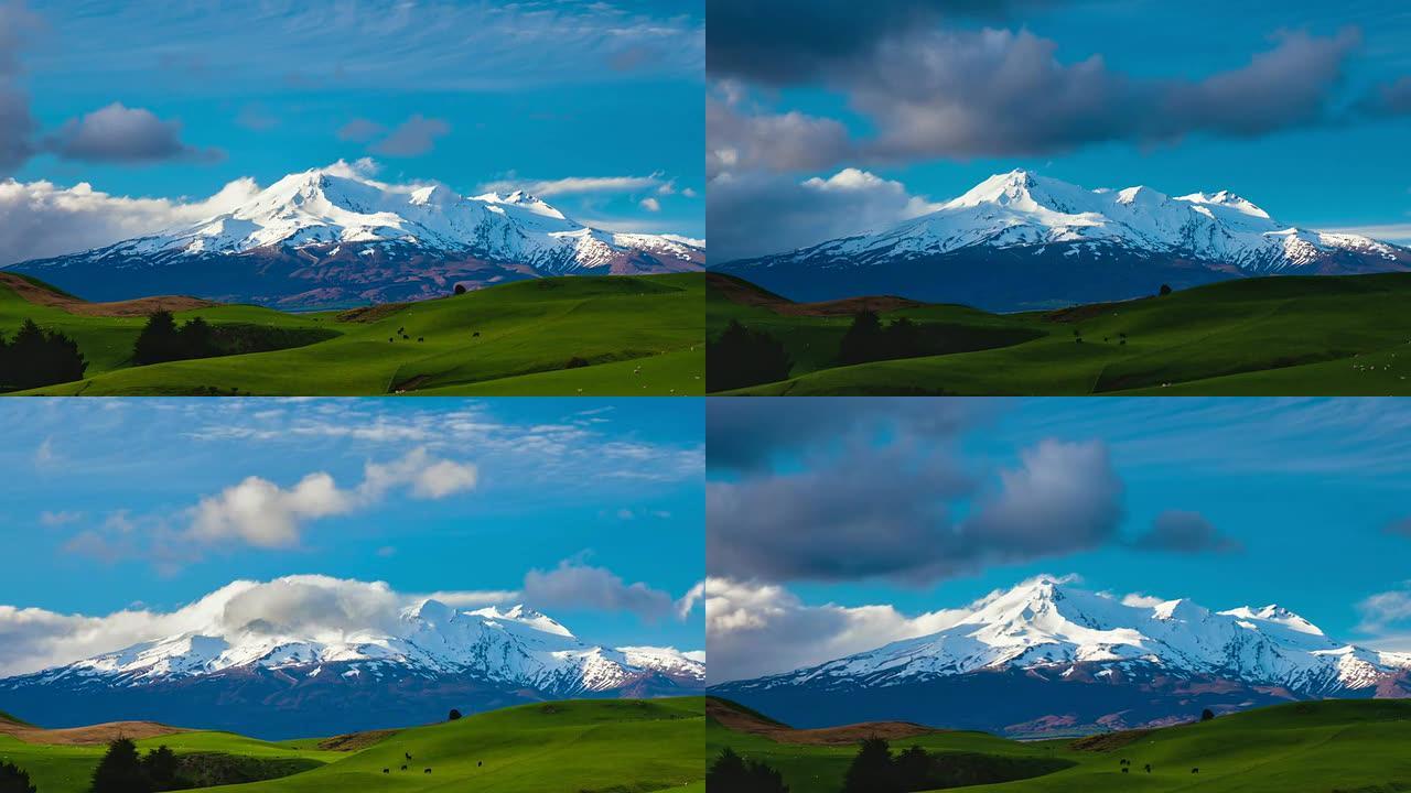 时差：鲁阿佩胡山鲁阿佩胡山雪山