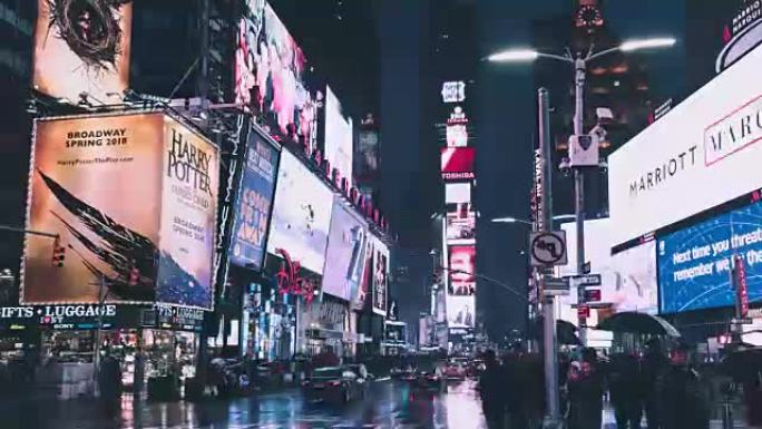 纽约曼哈顿夜间/纽约WS ZI时代广场