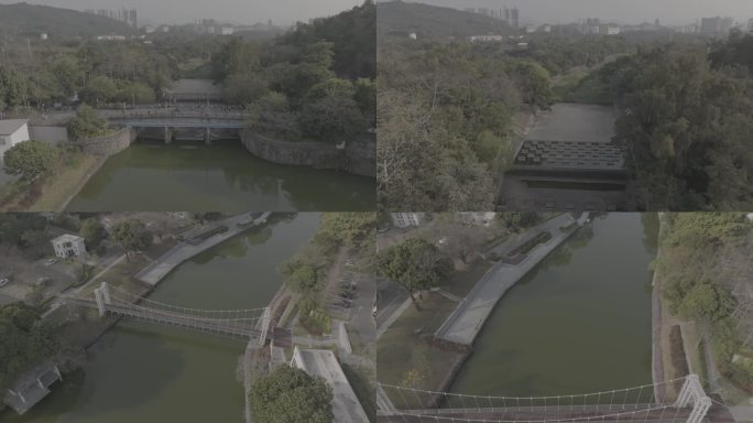 东湖公园深圳水库绿道航拍4K视频素材
